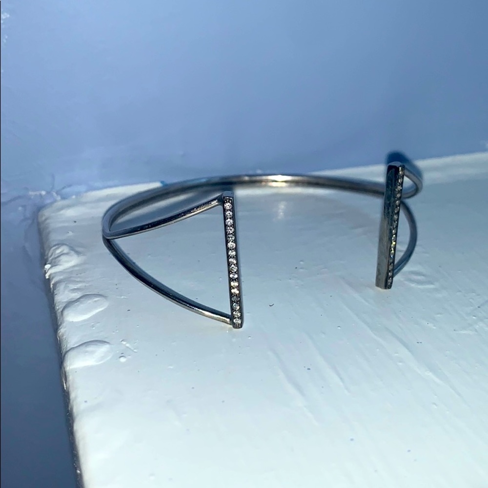 Silver Crystal Cuff Bracelet - image 4
